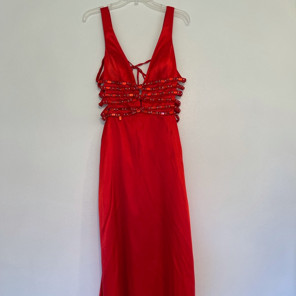 Sexy Red Gown with beating Size 10 used once’s